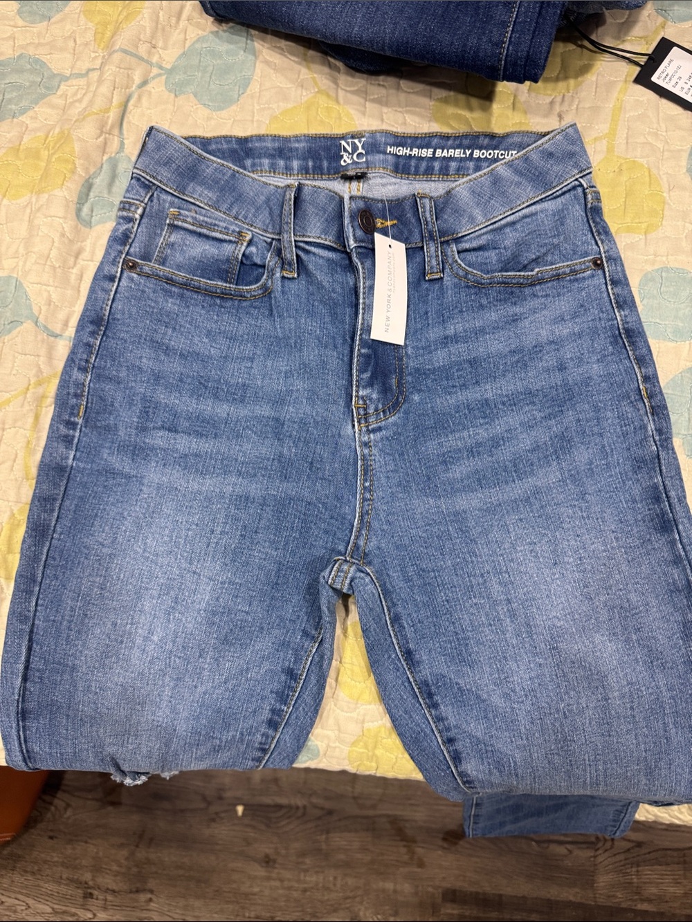 New York & Company Men's Bootcut Jeans in Medium Blue Denim